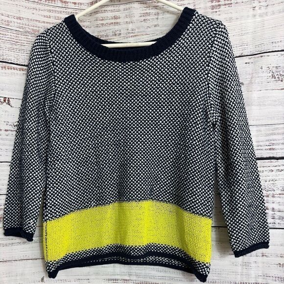 Ost sweater Womens size Small knitted colorblock pullover Cotton Nylon Blend - Picture 3 of 10